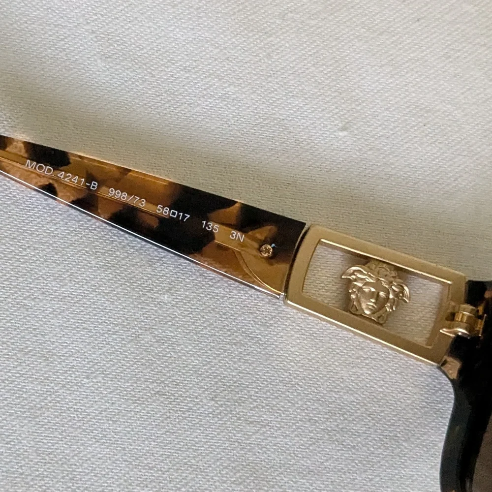 Versace Amber Havana Brown Shade Lens Tortoise Sunglasses VE4241B 998/73 Womens